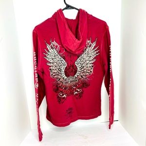 Harley Davidson long sleeve zip up hooded sweatshirt purple woman’s size Large